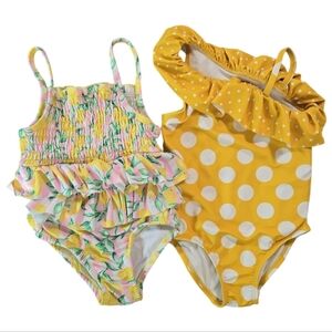 Pair 4T Girls Swimsuit Penelope Mack Carters Toddler Beach Vacation Pool Summer